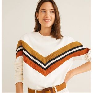 Mango Cotton Contrast Sweater